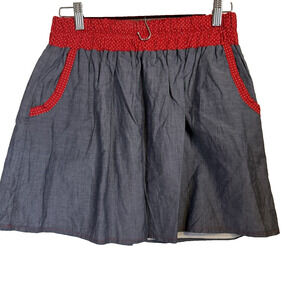 Shoko Skirt-Jean + Red Polka Dots Size Small